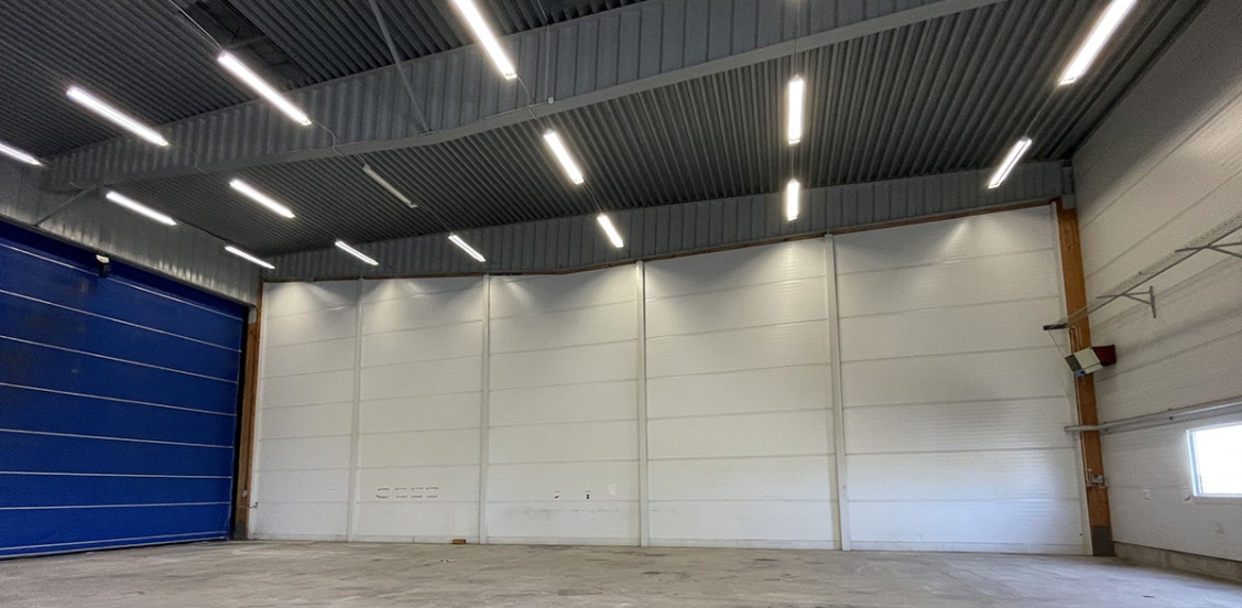 Hangar inside with blue gates